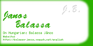 janos balassa business card
