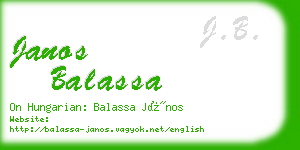 janos balassa business card